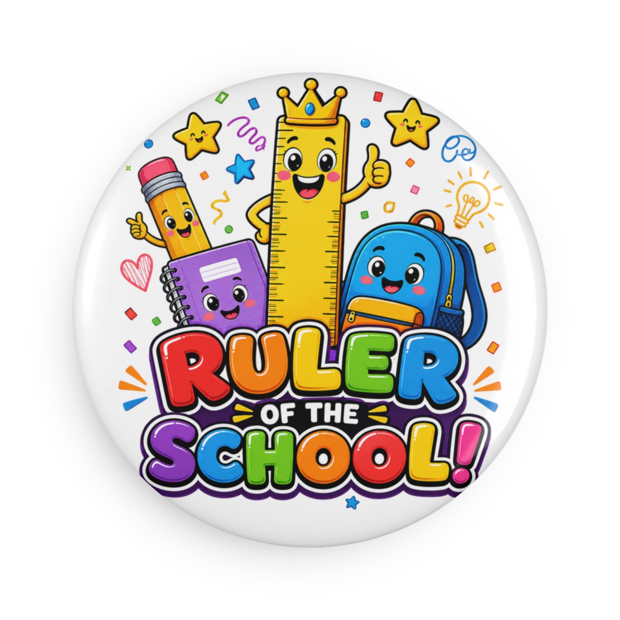 Ruler of the School Button Magnet
