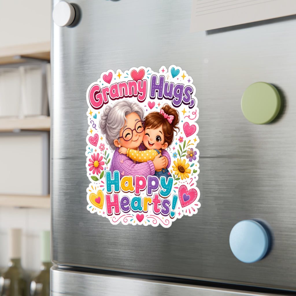 Granny Hugs Happy Hearts Vinyl Sticker