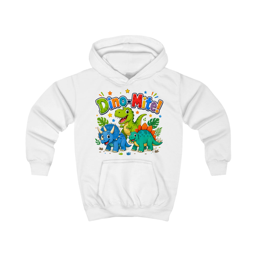 Dino-Mite! Kids Hoodie — Cute Colorful Dinosaur Pullover for Toddlers & Kids