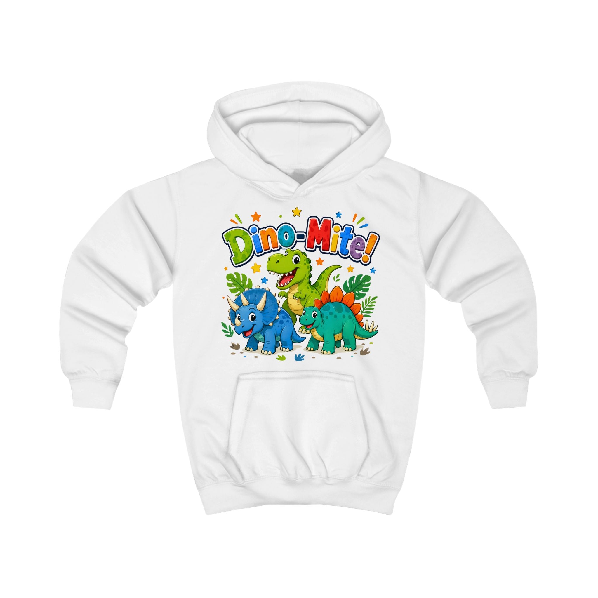 Dino-Mite! Kids Hoodie — Cute Colorful Dinosaur Pullover for Toddlers & Kids