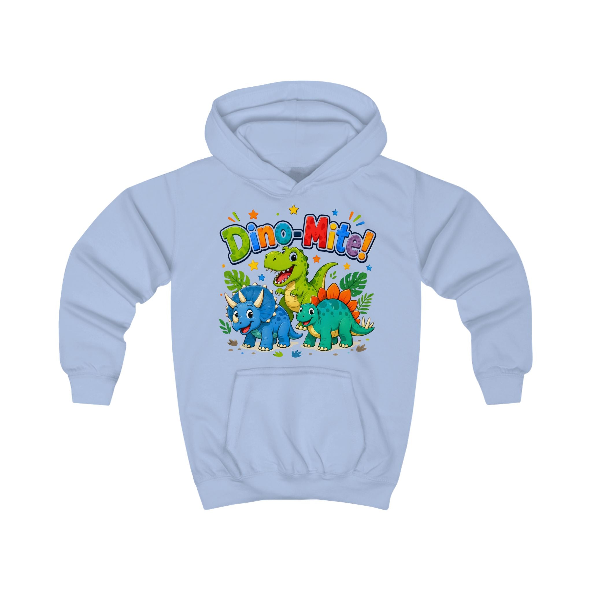 Dino-Mite! Kids Hoodie — Cute Colorful Dinosaur Pullover for Toddlers & Kids