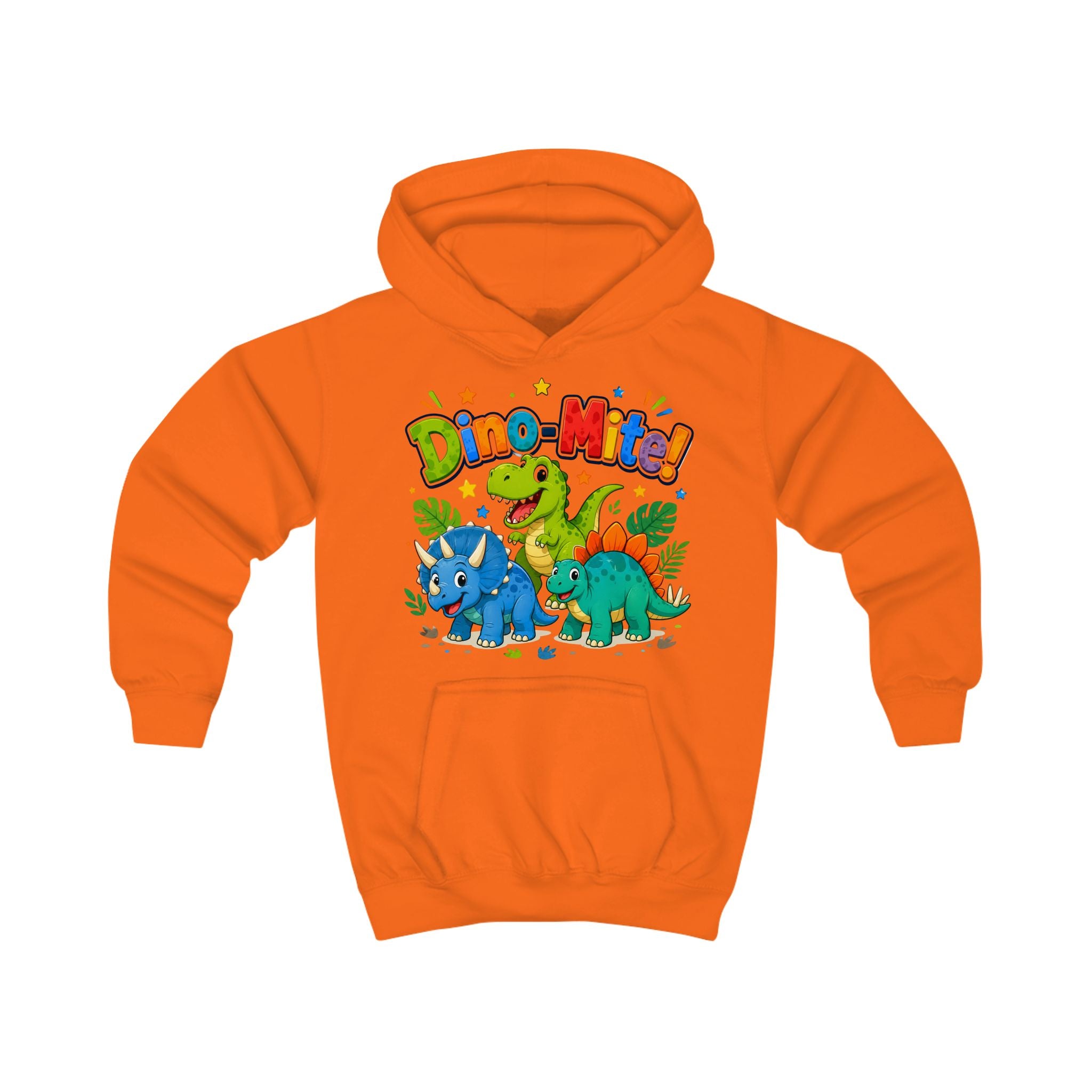 Dino-Mite! Kids Hoodie — Cute Colorful Dinosaur Pullover for Toddlers & Kids