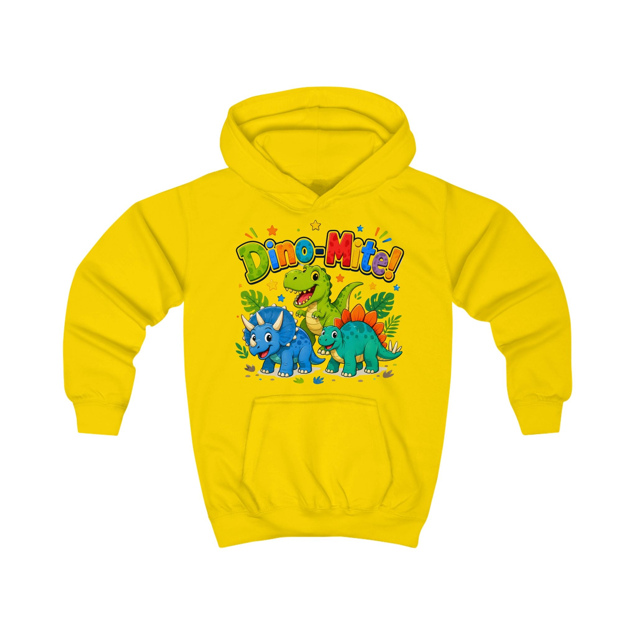 Dino-Mite! Kids Hoodie — Cute Colorful Dinosaur Pullover for Toddlers & Kids