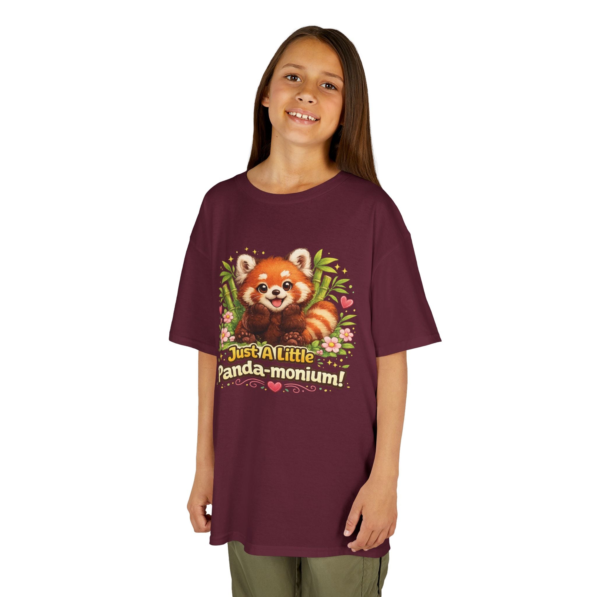 Red Panda Illustration Kids T-Shirt | "Just A Little Panda-monium"