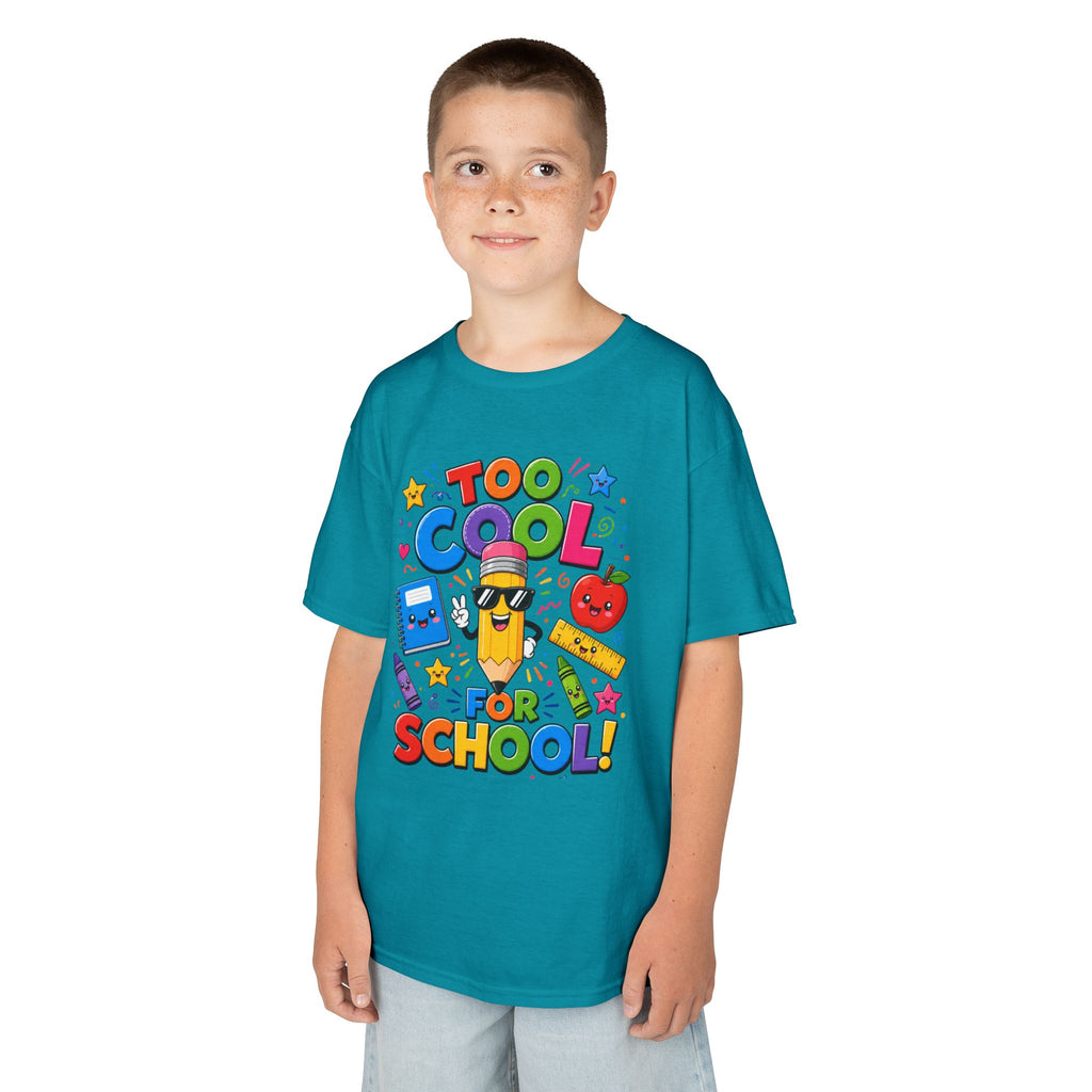 Too Cool For School Kids Tee | Cute Pencil School Supplies Back to School
