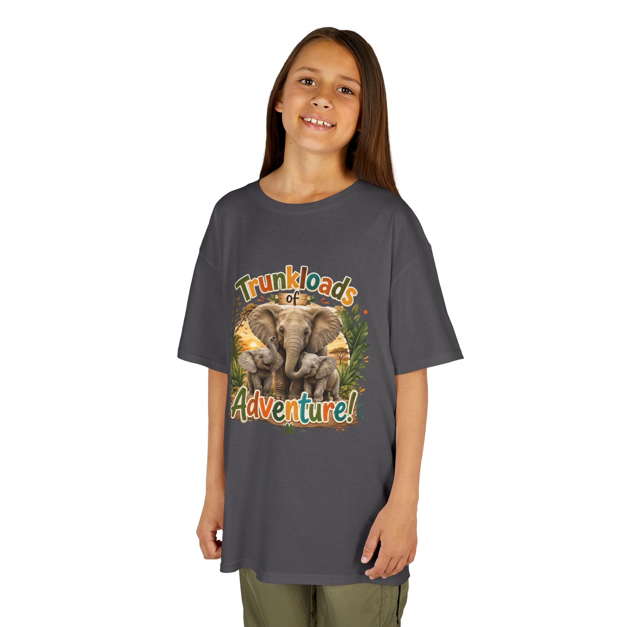 Kids Tee - "Trunkloads of Adventure" Elephant Graphic