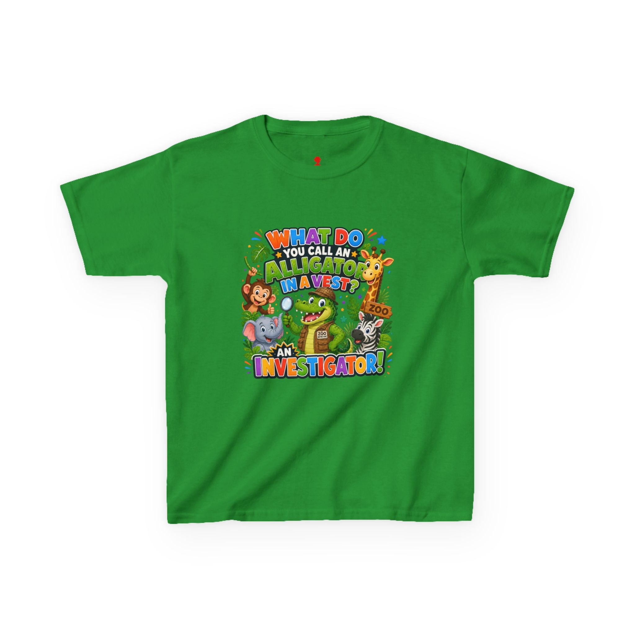 What Do You Call An Alligator? Investigator Kids T-Shirt | Cute Jungle Animals Puzzle
