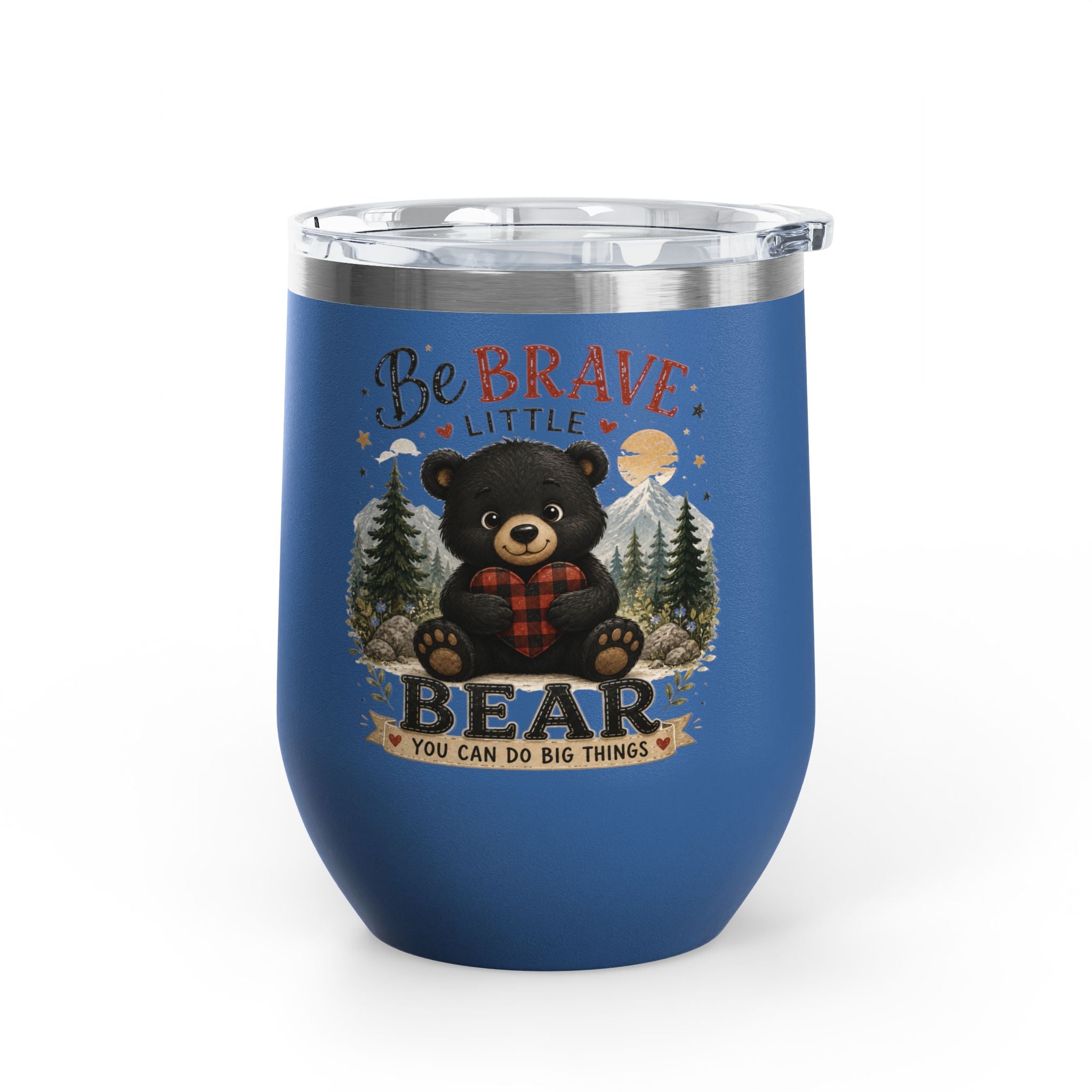 Be Brave Little Bear 12oz Tumbler — Cute Woodland Baby Shower Gift