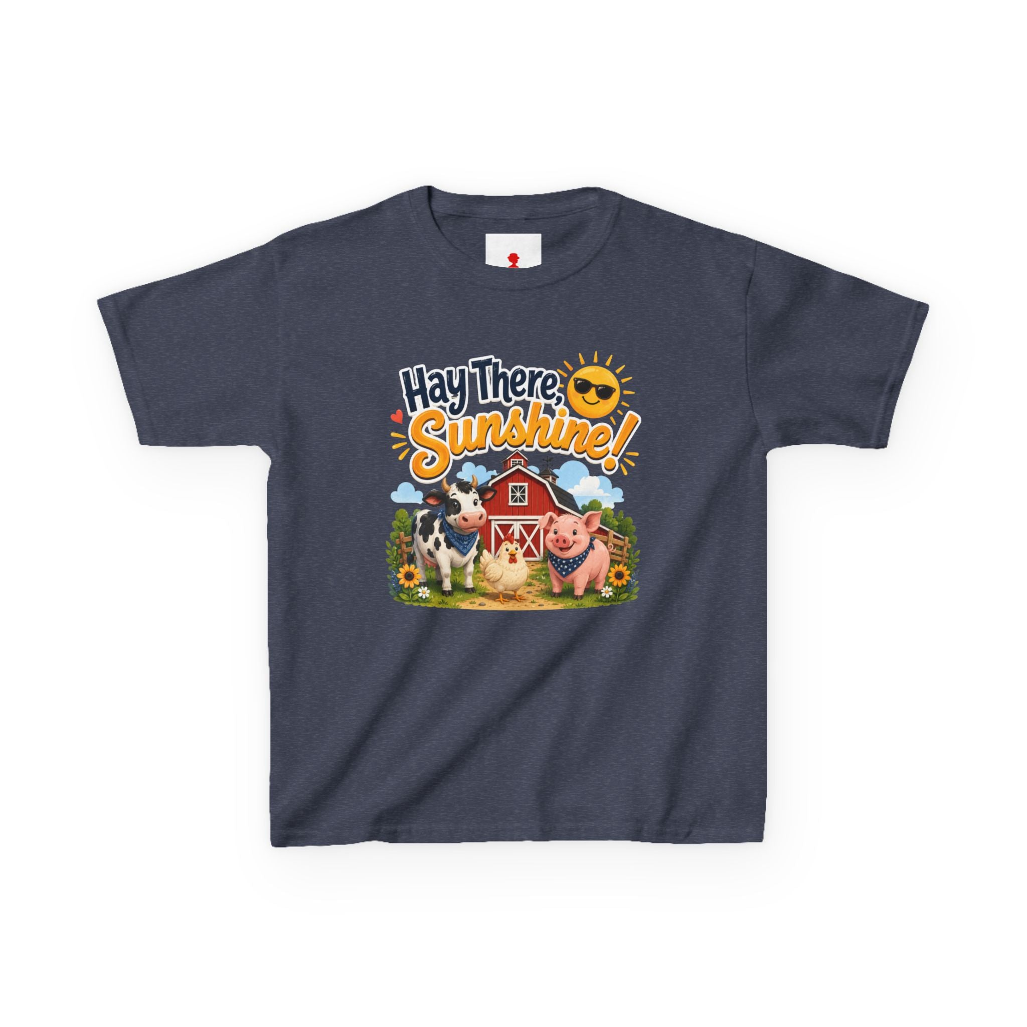 Kids Tee — "Hay There, Sunshine!" Farm Animal Graphic
