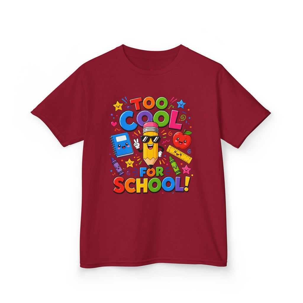 Too Cool For School Kids Tee | Cute Pencil School Supplies Back to School