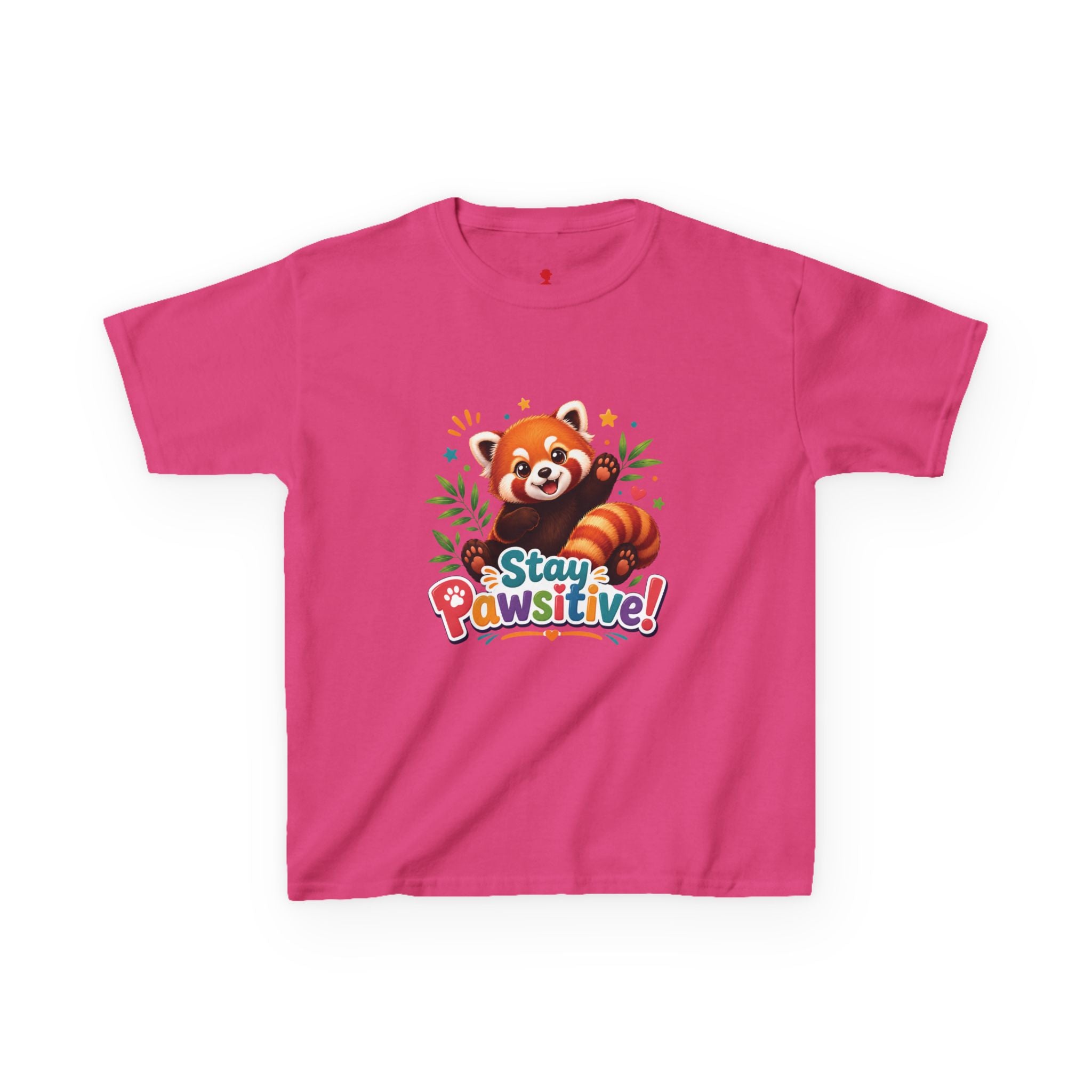 Stay Pawsitive Red Panda Kids Tee | Cute Animal Positive Message