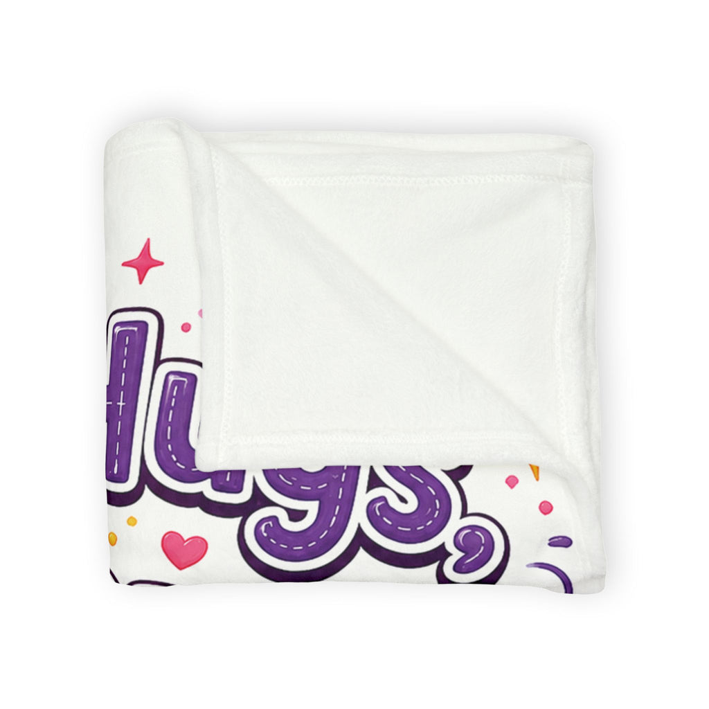 Granny Hugs Happy Happy Hearts Blanket | Floral Heart Retro Typography