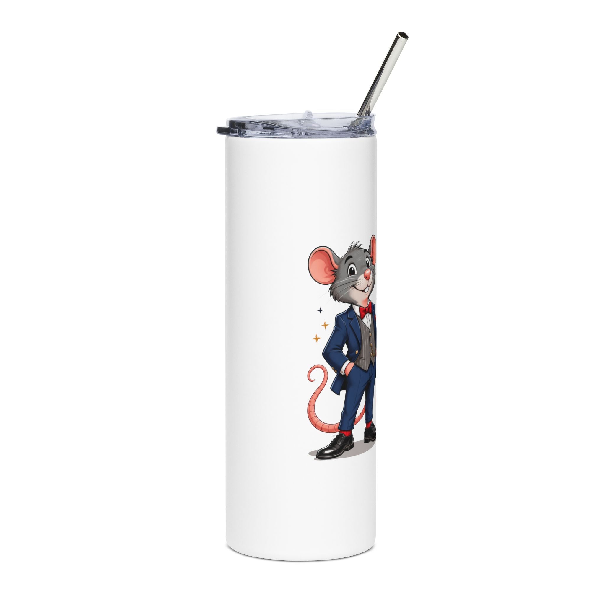 20oz Stainless Steel Tumbler — "Dressed to the Squeak" Patriotic Mouse Travel Cup
