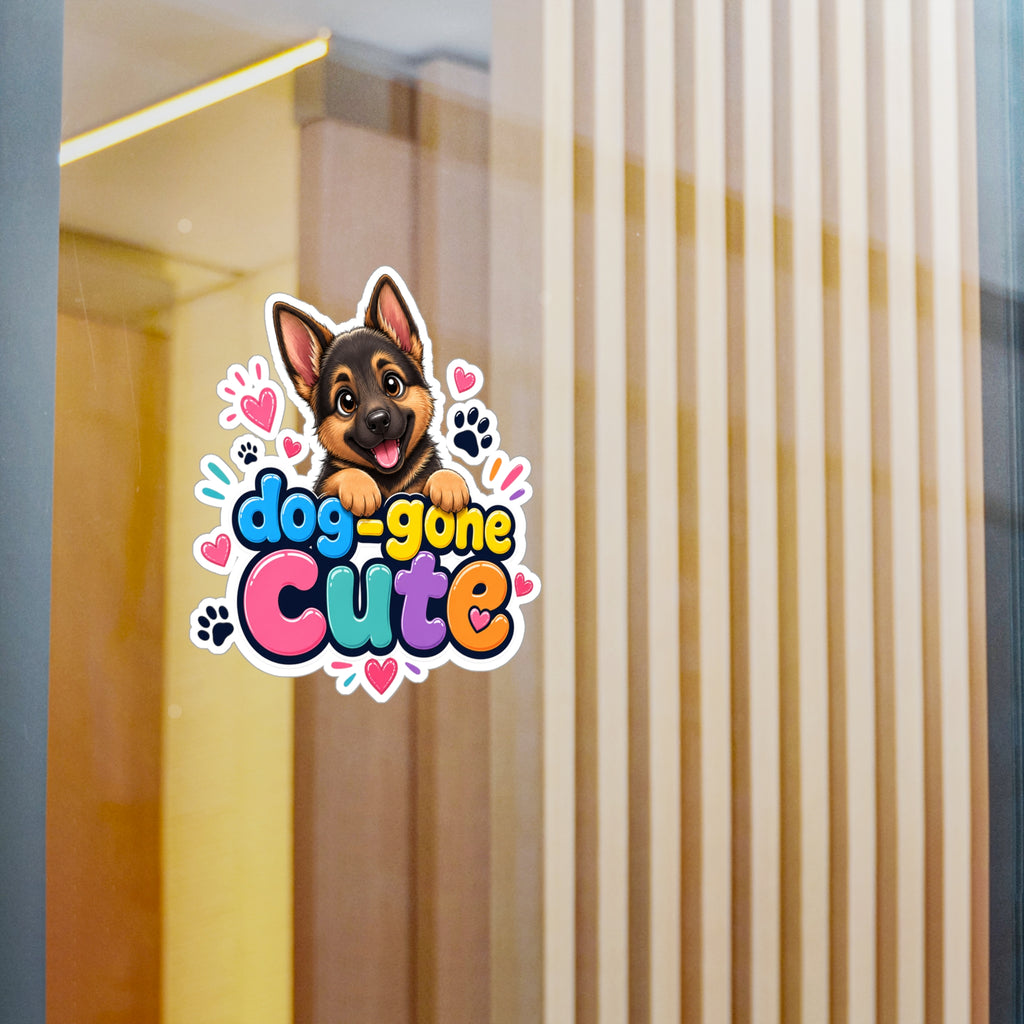 Dog-Gone Cute German Shepherd Sticker — Kiss-Cut Vinyl Decal for Laptops, Cars & Water Bottles