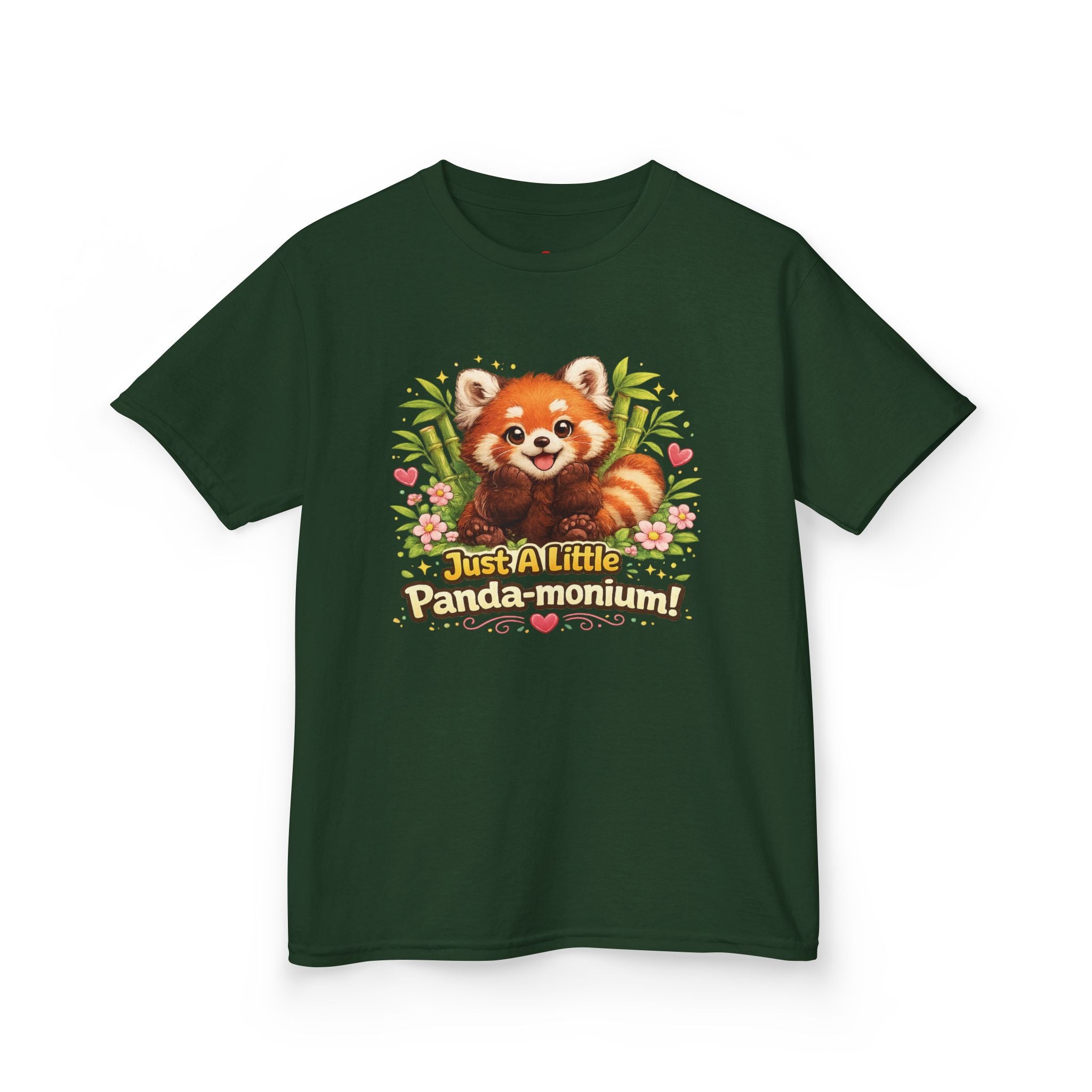 Red Panda Illustration Kids T-Shirt | "Just A Little Panda-monium"