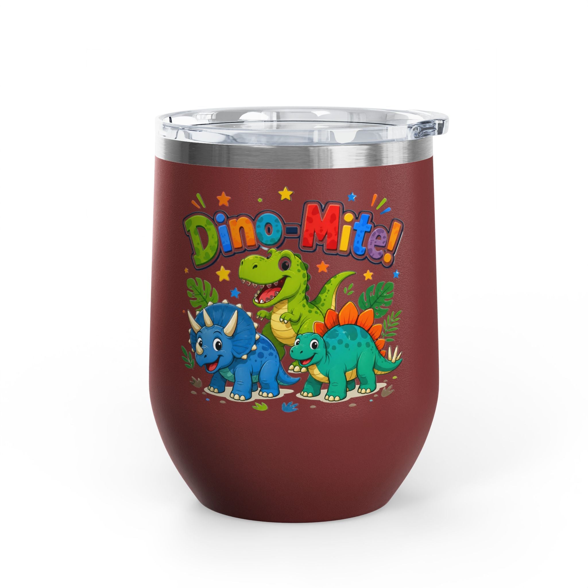 "Dino-Mite!" Cute Kids Dinosaur 12oz Insulated Tumbler