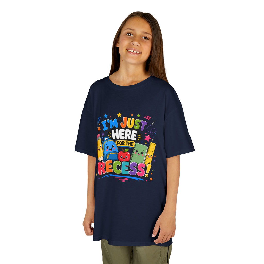 I'm Just Here for Recess Kids T-Shirt | Playful School Graphic Tee