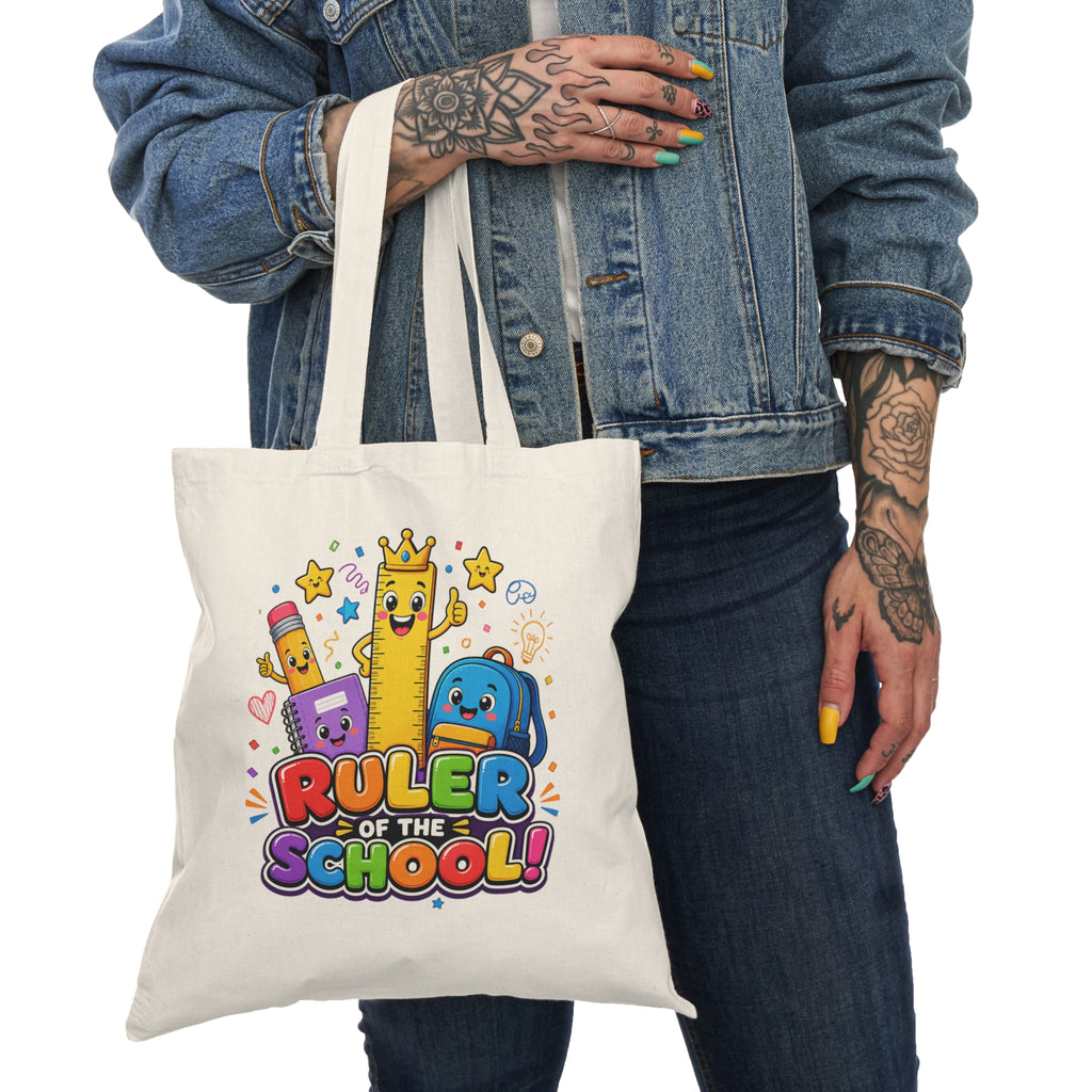 Ruler of the School Tote Bag — Cute Back-to-School Kids Canvas Tote
