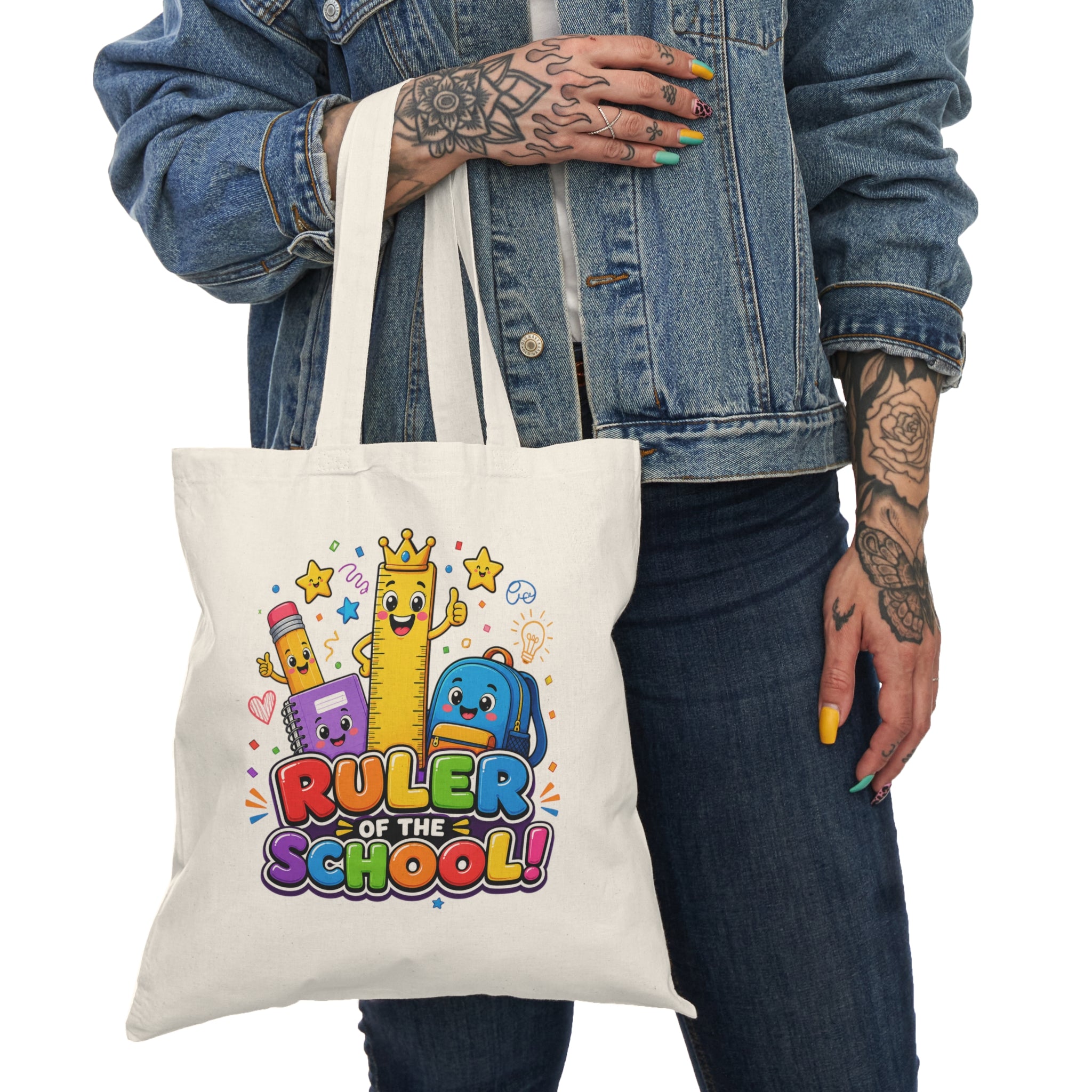 Ruler of the School Tote Bag — Cute Back-to-School Kids Canvas Tote