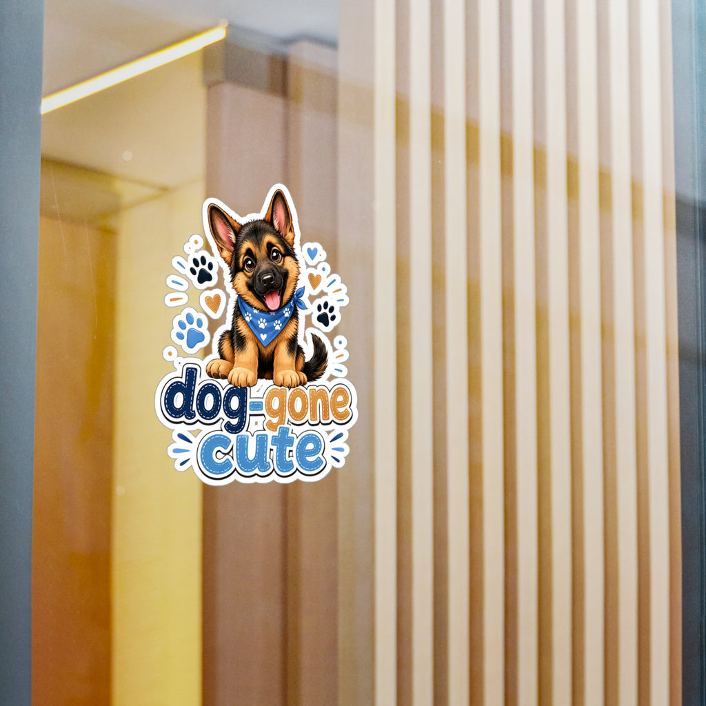 Dog-Gone Cute German Shepherd Sticker — Kiss-Cut Vinyl Decal