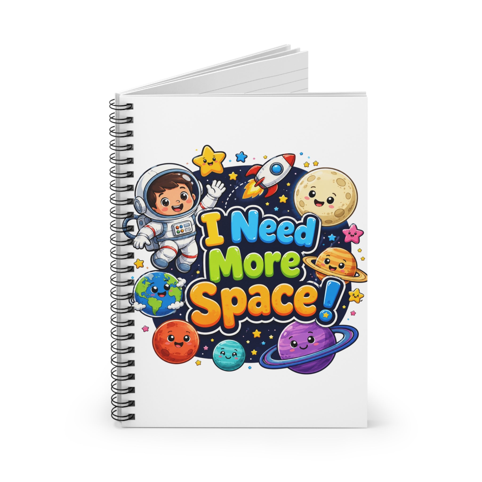 I Need More Space! Cute Space-themed Spiral Notebook — Ruled Journal for Kids