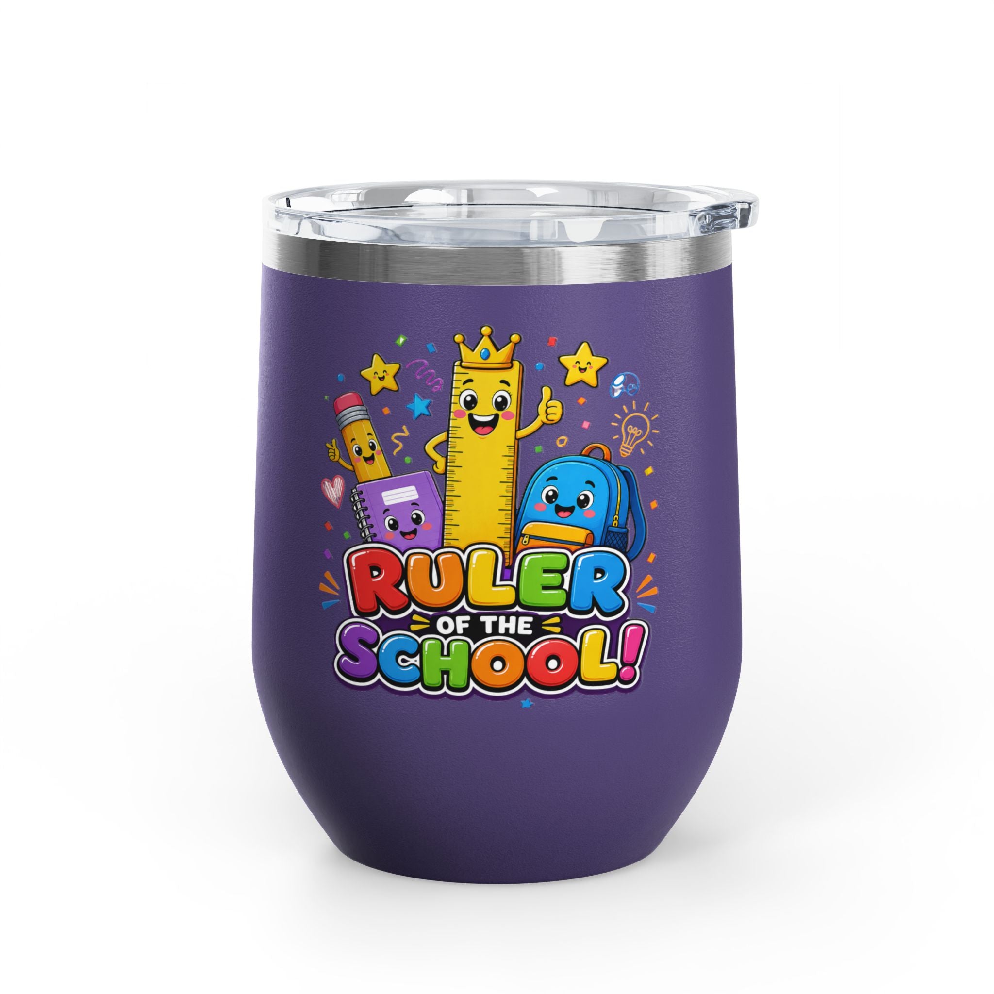"Ruler of the School" Cute Teacher Gift, 12oz Insulated Cup
