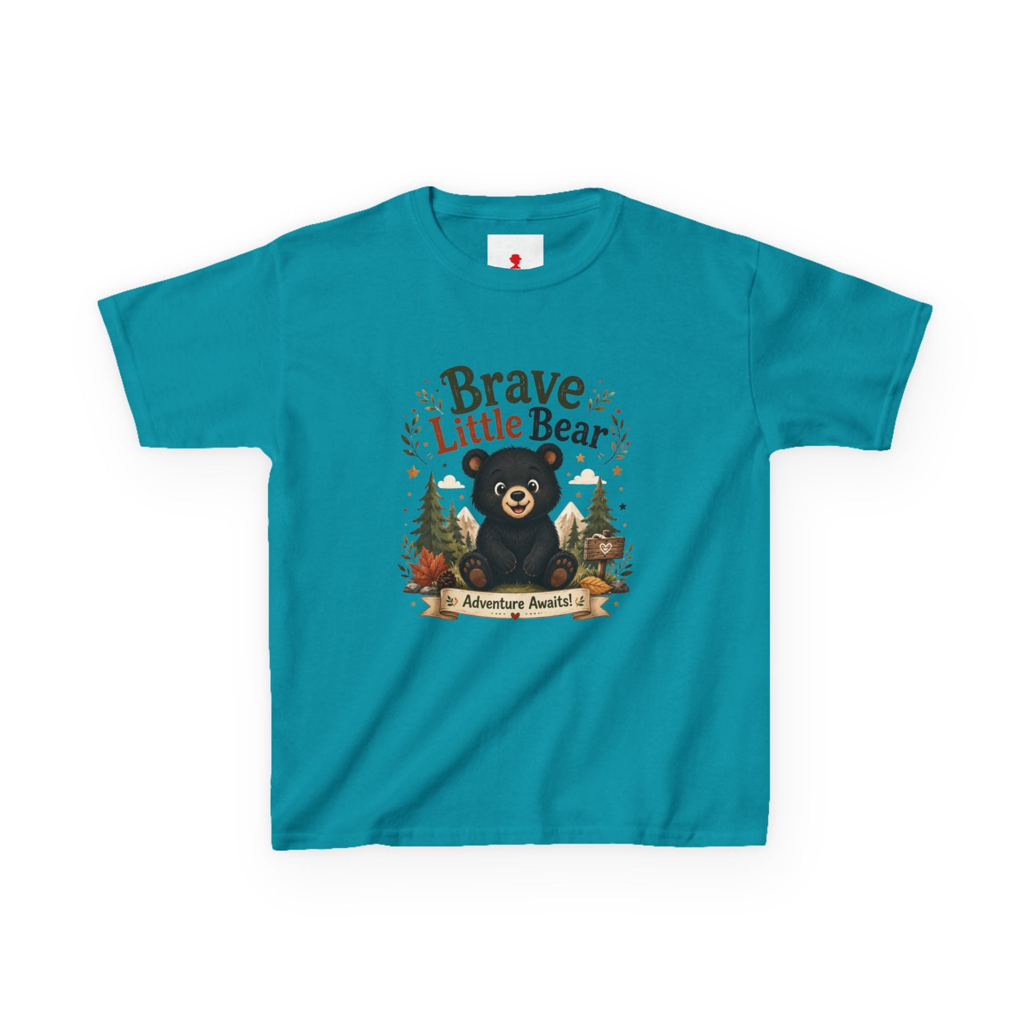 Kids Tee — "Brave Little Bear" Adventure Graphic Shirt
