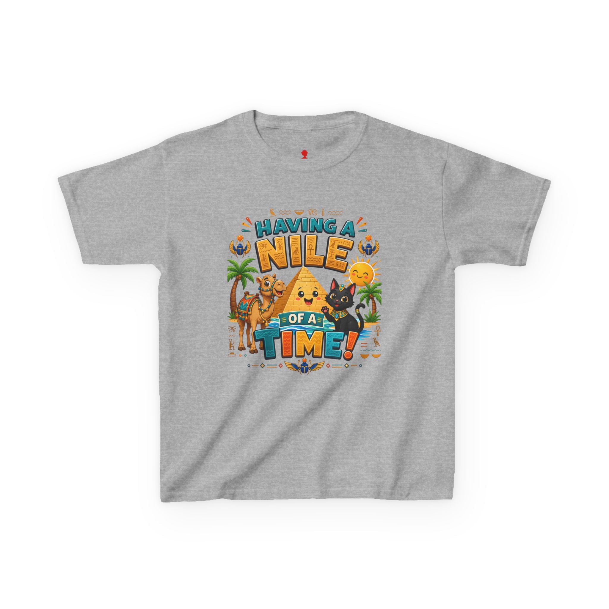 Having a Nile of a Time Kids Tee | Camel Pyramid Desert Cartoon