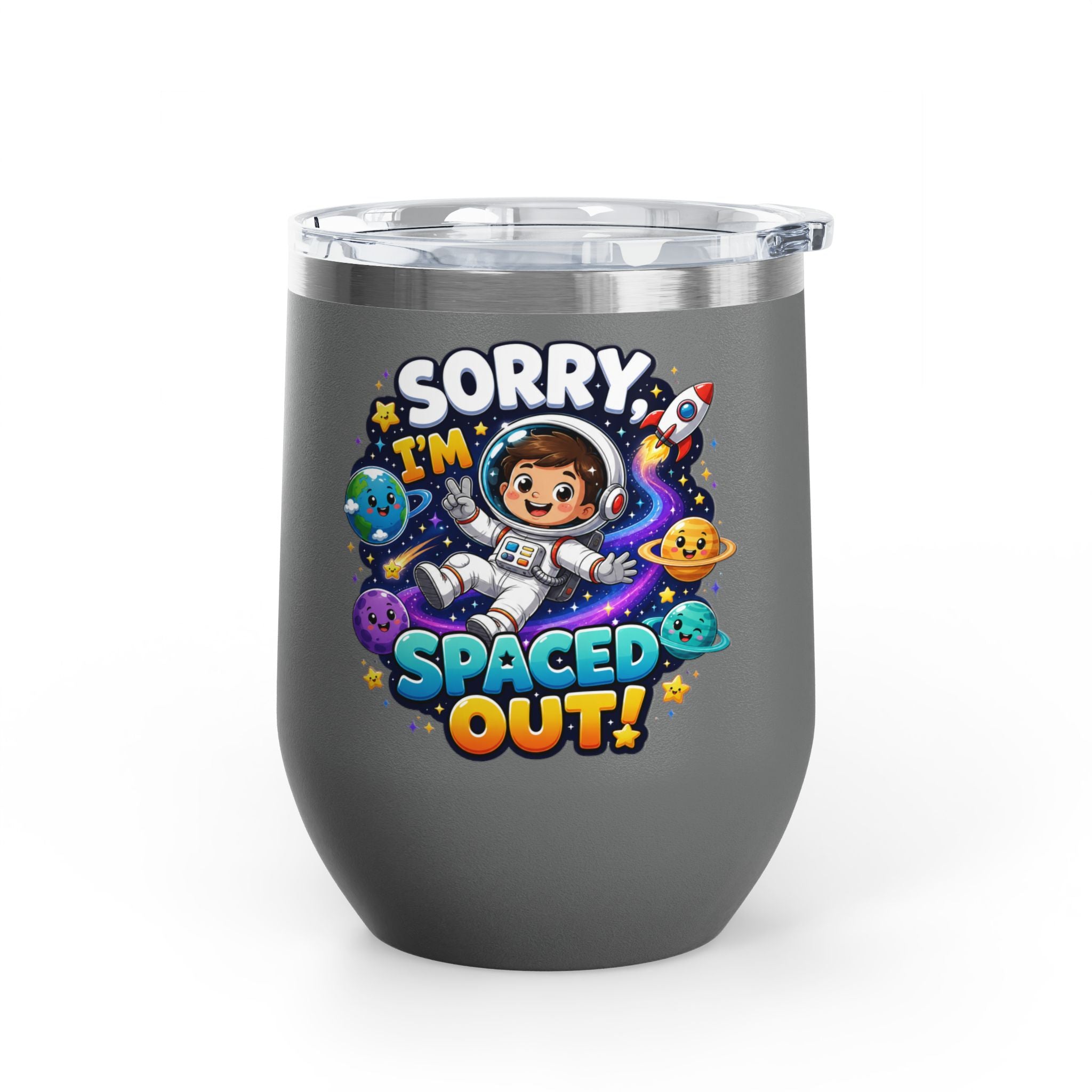 Spaced Out  — 12oz Insulated Space-themed Travel Cup