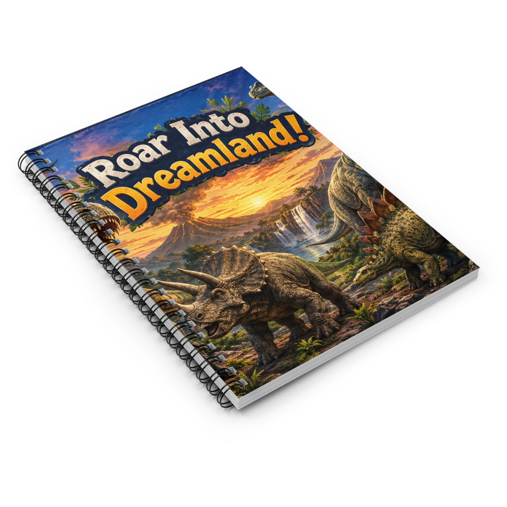 Roar Into Dreamland! Dinosaur Spiral Notebook — Ruled Journal for Kids