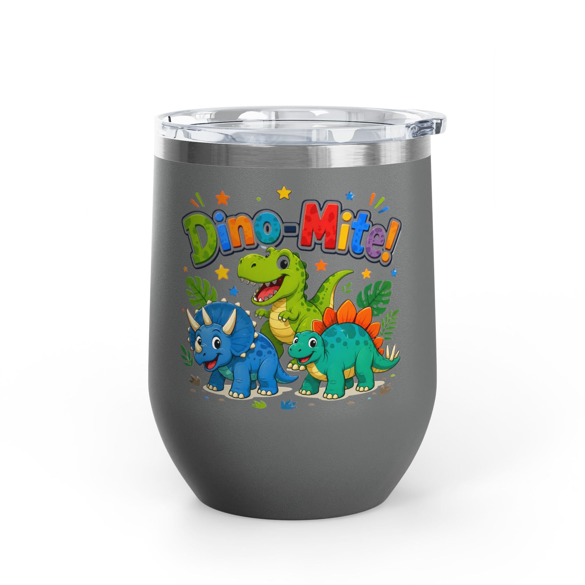 "Dino-Mite!" Cute Kids Dinosaur 12oz Insulated Tumbler