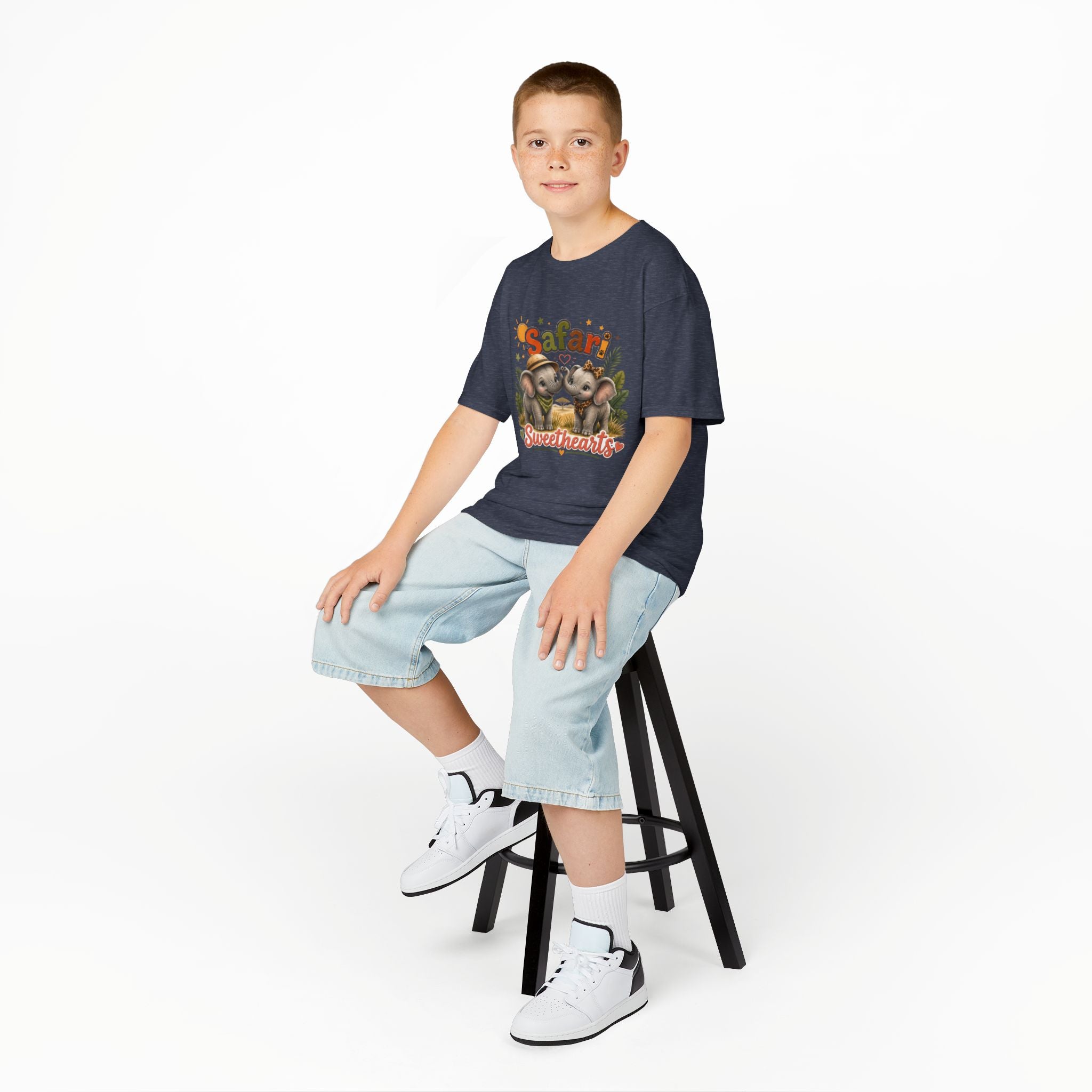 Kids Safari Sweethearts Tee — Cute Elephant Jungle Graphic T-Shirt