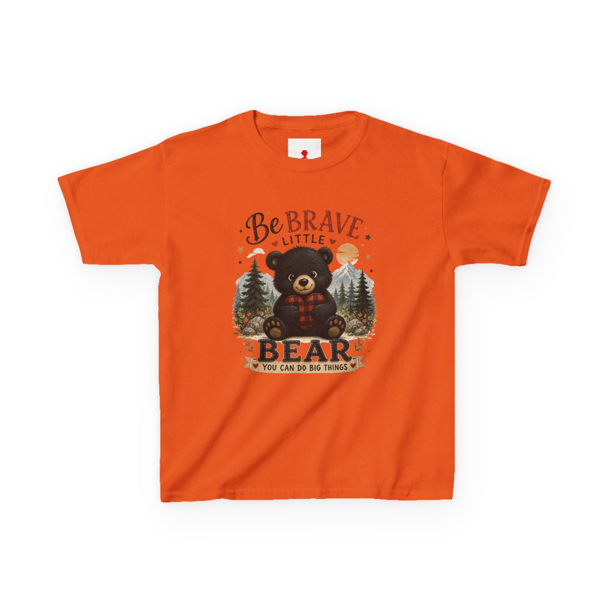 Kids T‑Shirt — "Be Brave Little Bear" Cute Woodland Bear Tee for Children, Inspirational Adventure Gift