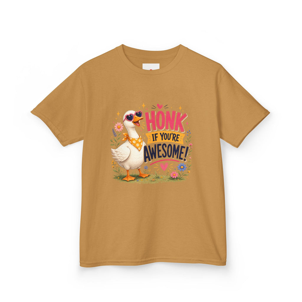 Kids Tee — "Honk If You're Awesome!" Cute Goose Graphic Shirt