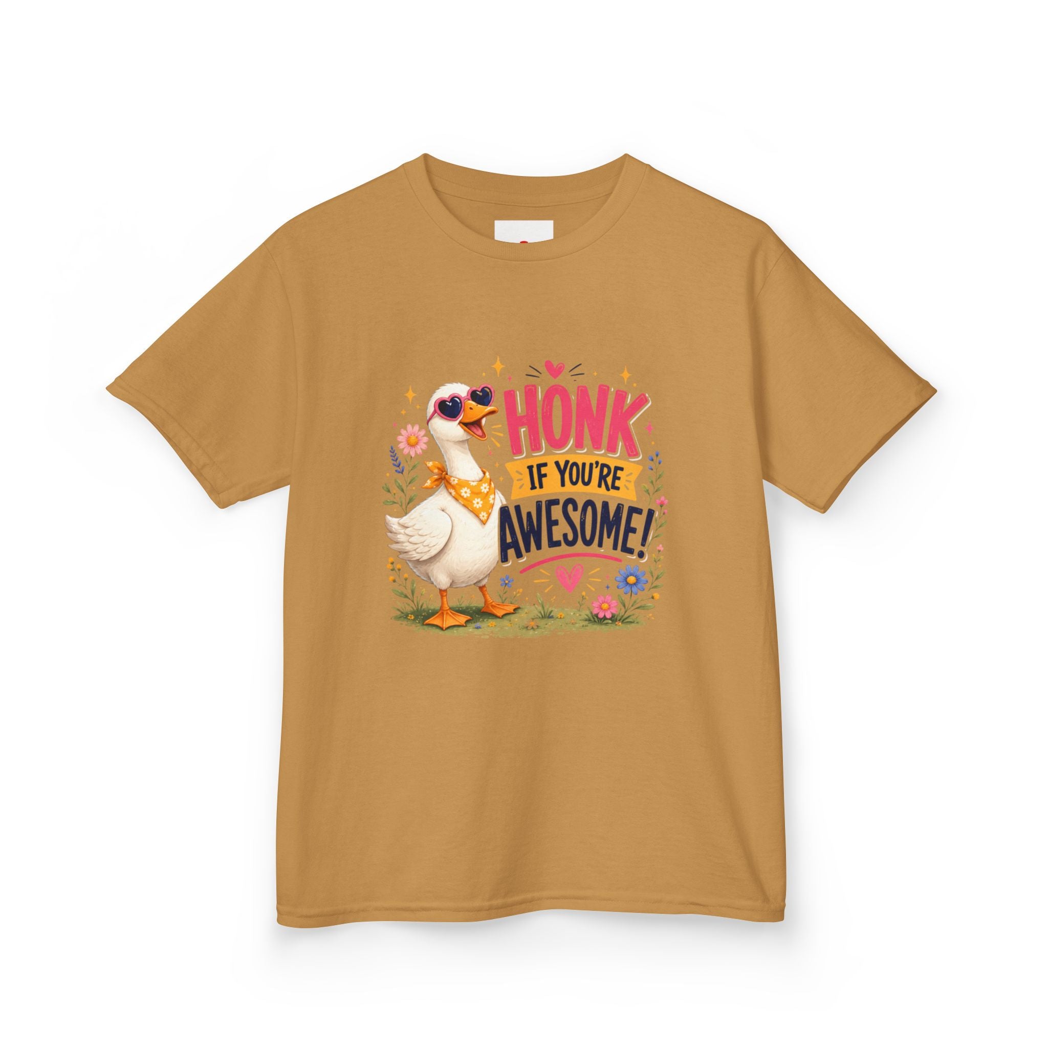 Kids Tee — "Honk If You're Awesome!" Cute Goose Graphic Shirt