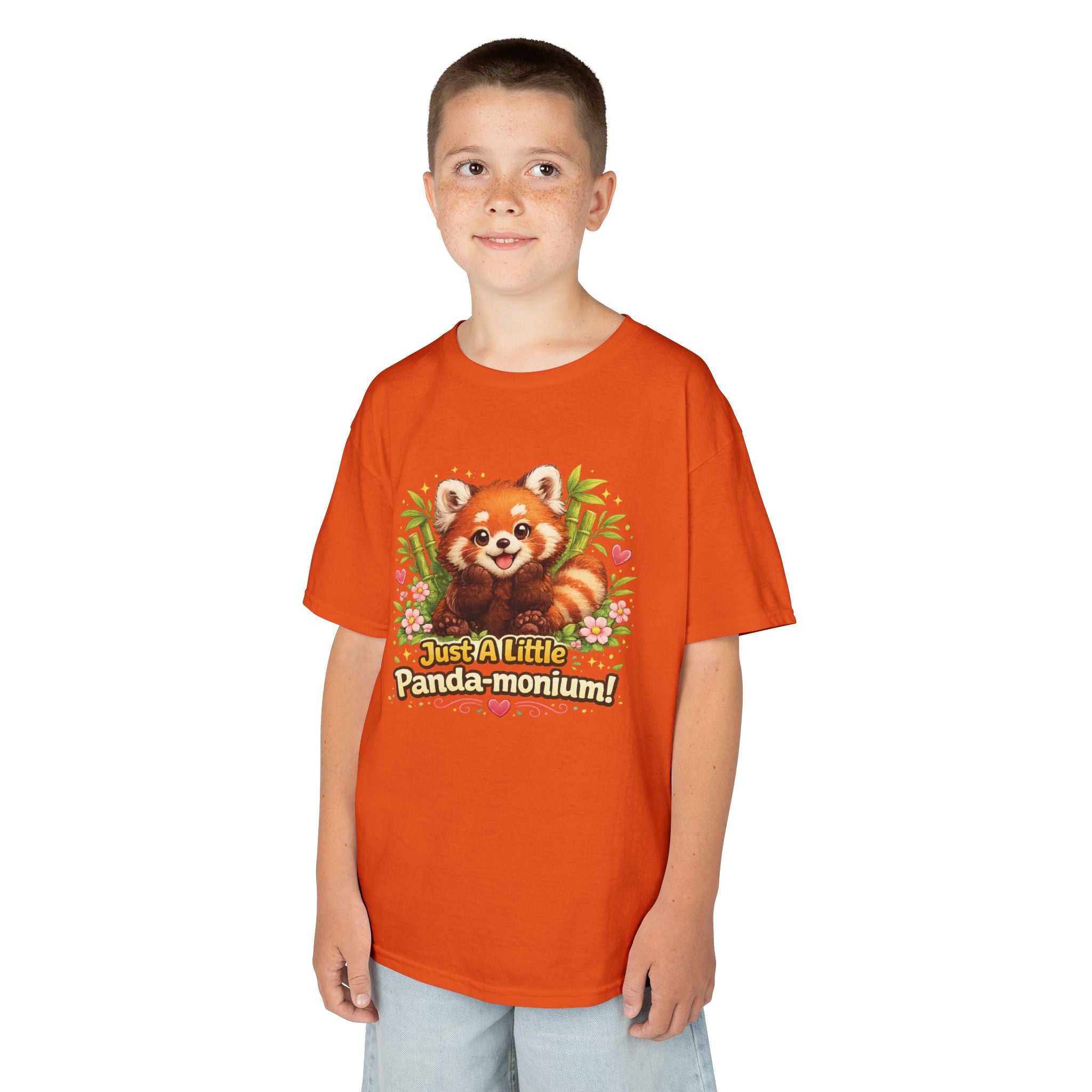 Red Panda Illustration Kids T-Shirt | "Just A Little Panda-monium"