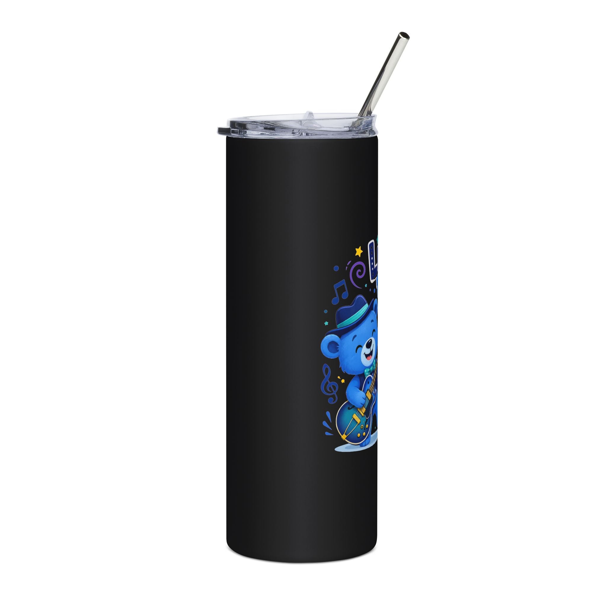 20oz Stainless Tumbler — "Little Blues Big Smiles" Blue Bear Music Design