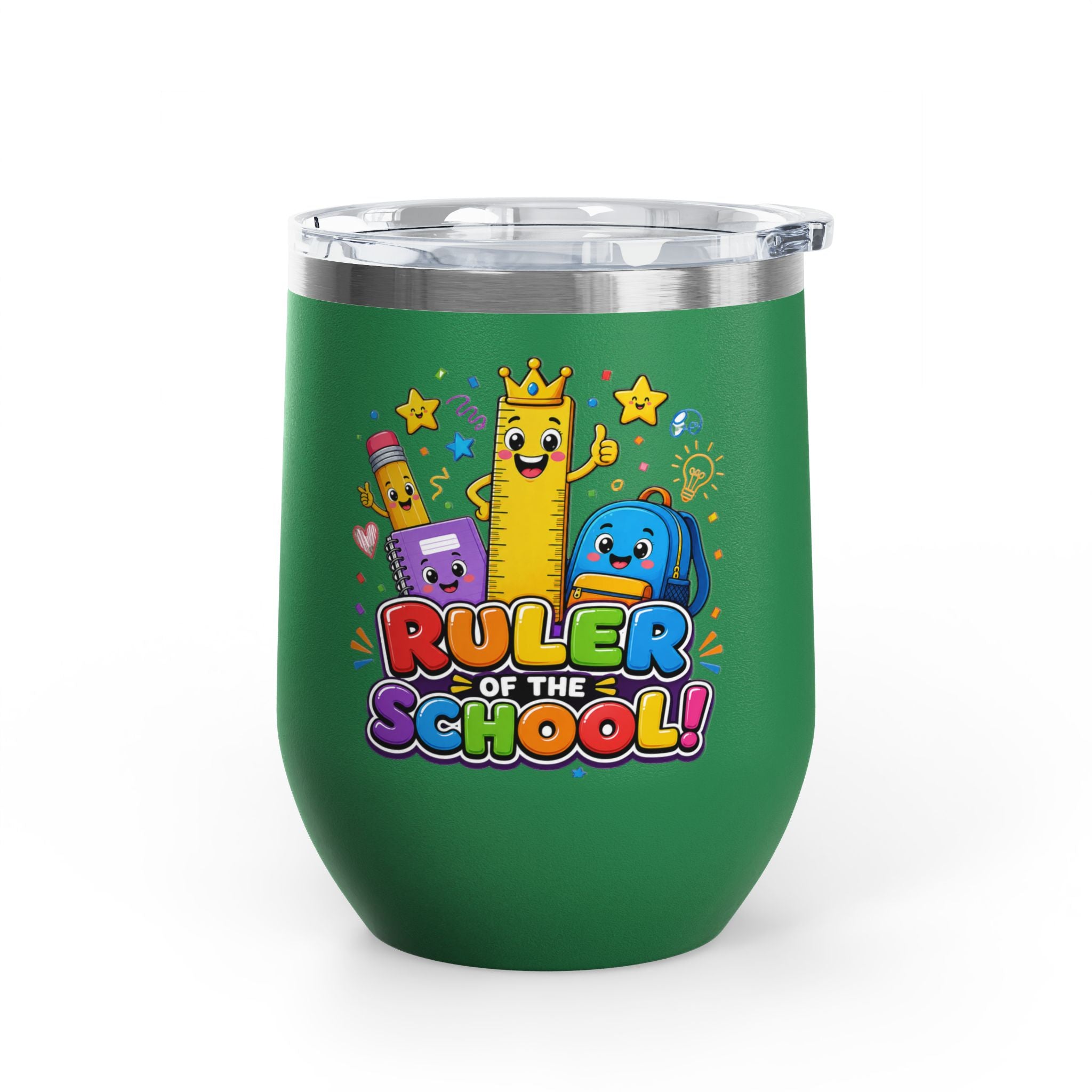 "Ruler of the School" Cute Teacher Gift, 12oz Insulated Cup