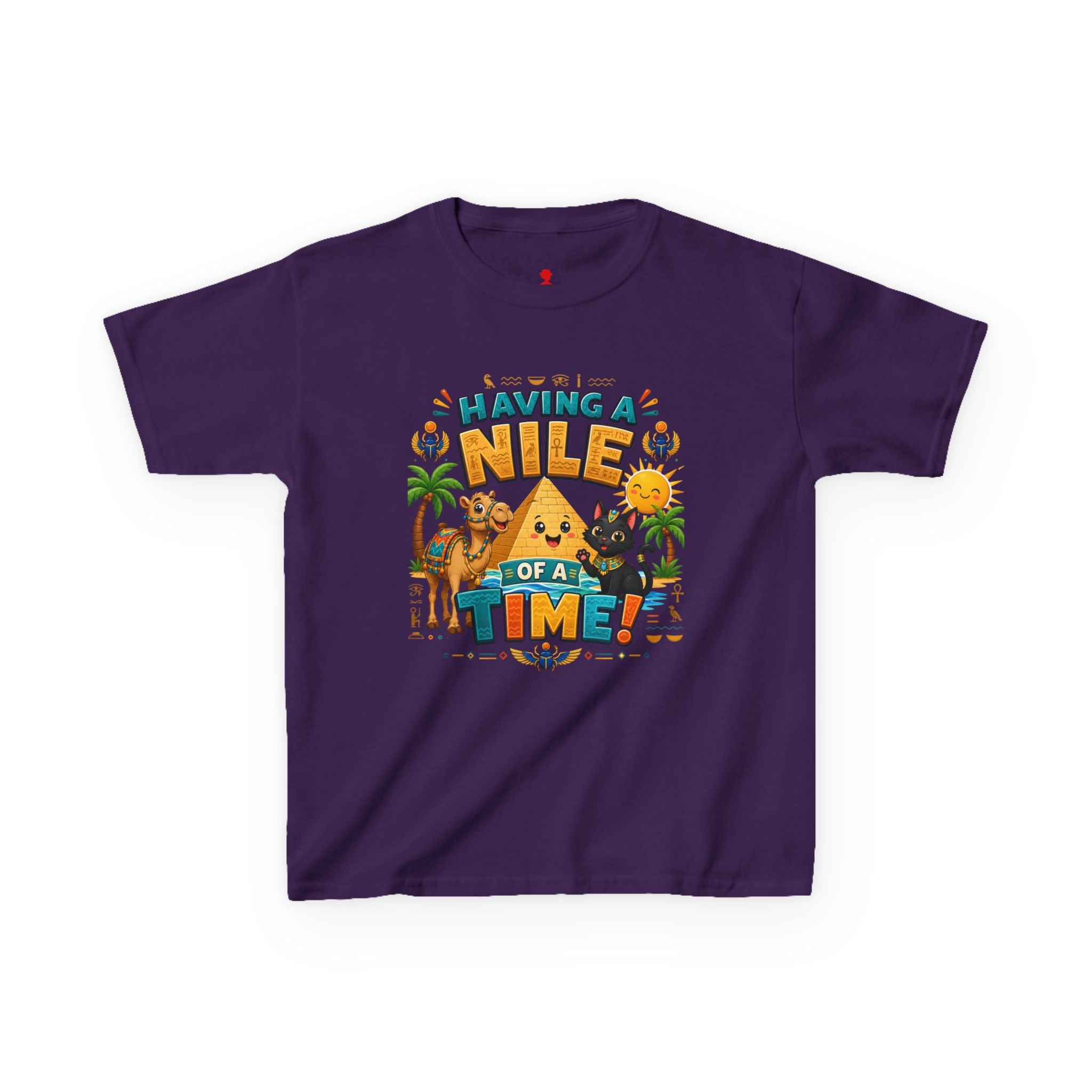 Having a Nile of a Time Kids Tee | Camel Pyramid Desert Cartoon
