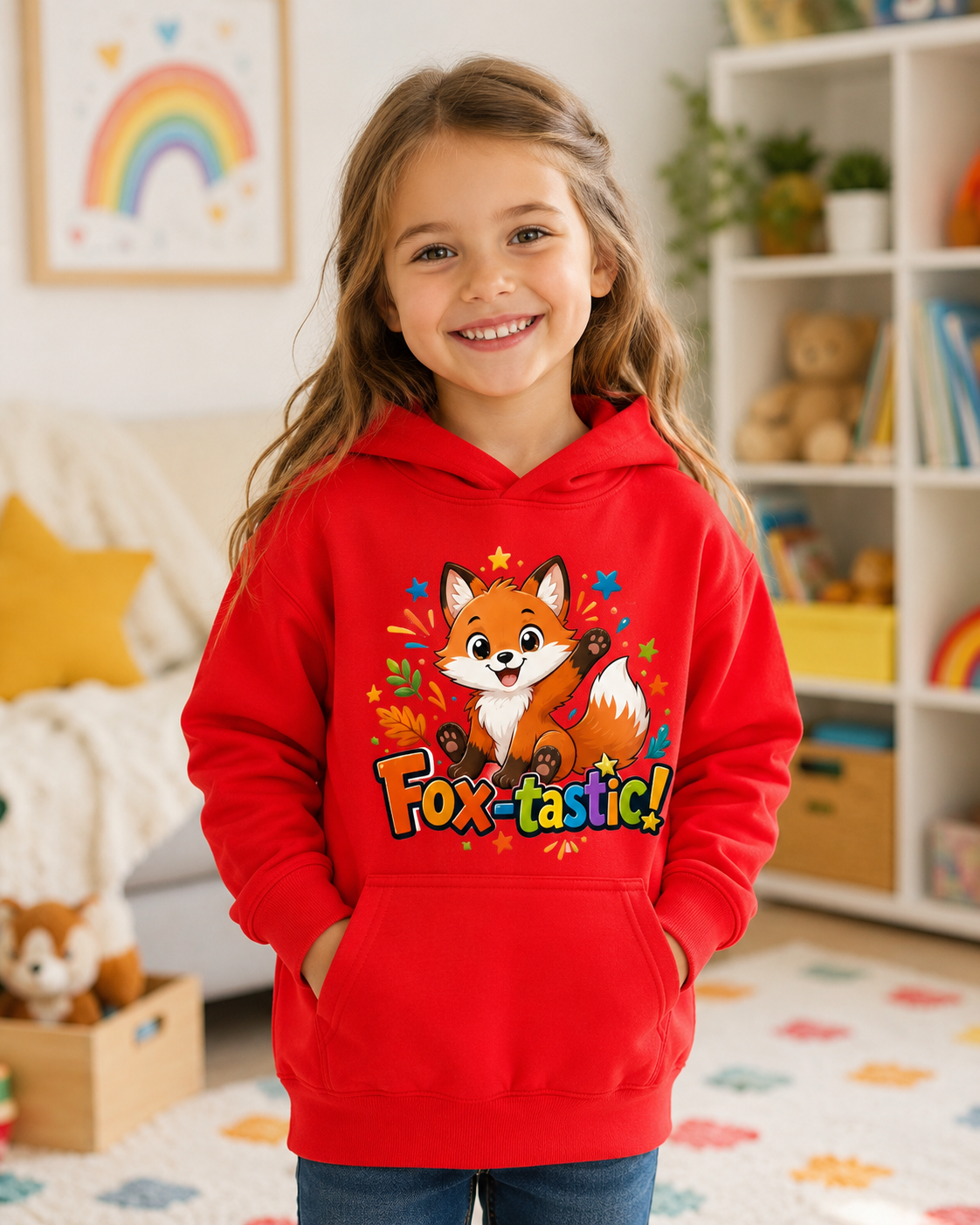 Fox-tastic Kids Hoodie — Cute Cartoon Fox Pullover for Children