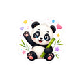 Cute Panda Kiss-Cut Vinyl Sticker — Adorable Bamboo Baby Decal for Laptops, Water Bottles & Kids' Rooms