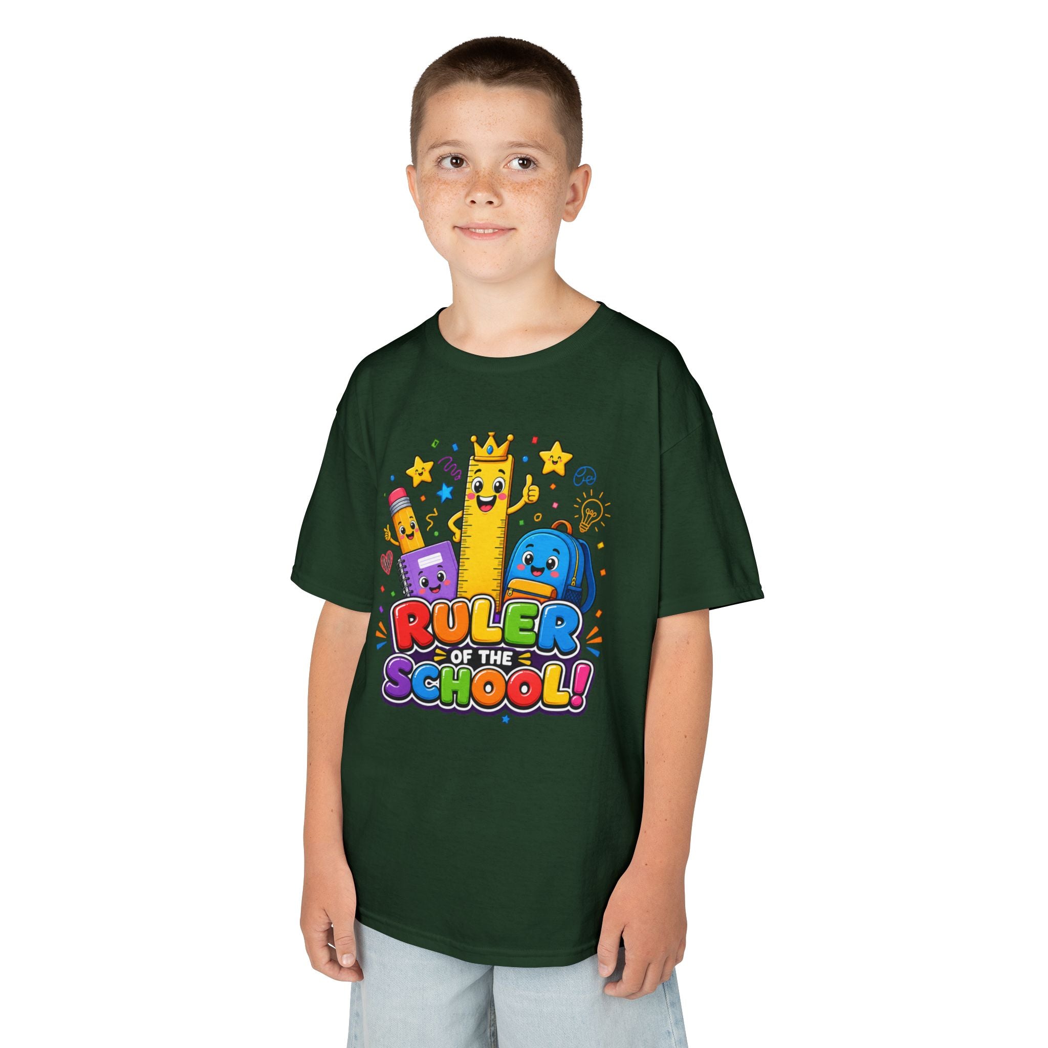 Ruler of the School kids T-Shirt | Cute School Supplies Graphic