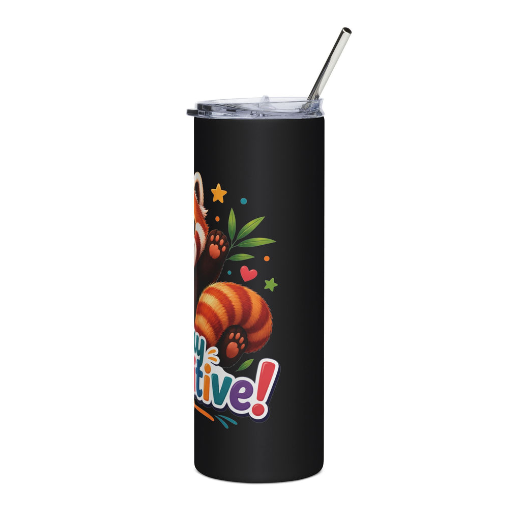 Stay Pawsitive Red Panda Tumbler | 20oz Stainless Steel Skinny Tumbler