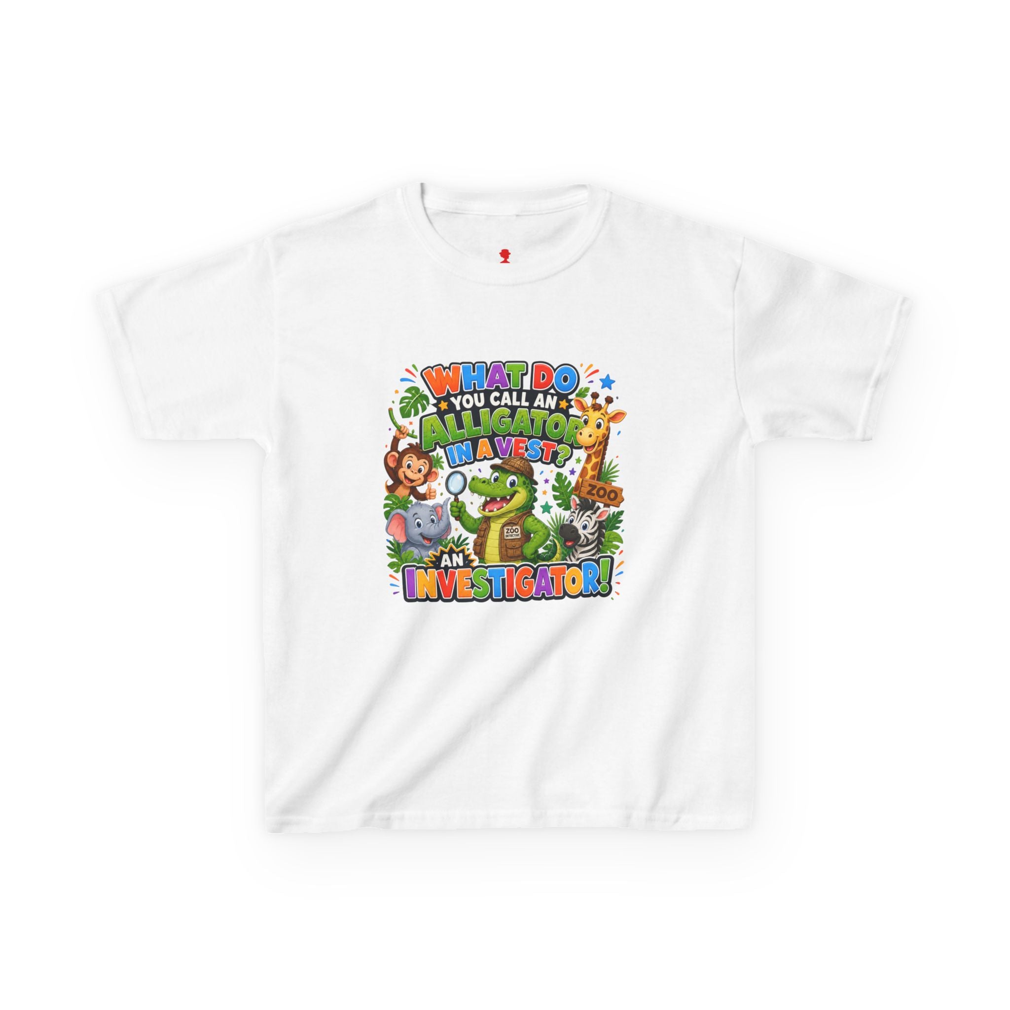 What Do You Call An Alligator? Investigator Kids T-Shirt | Cute Jungle Animals Puzzle