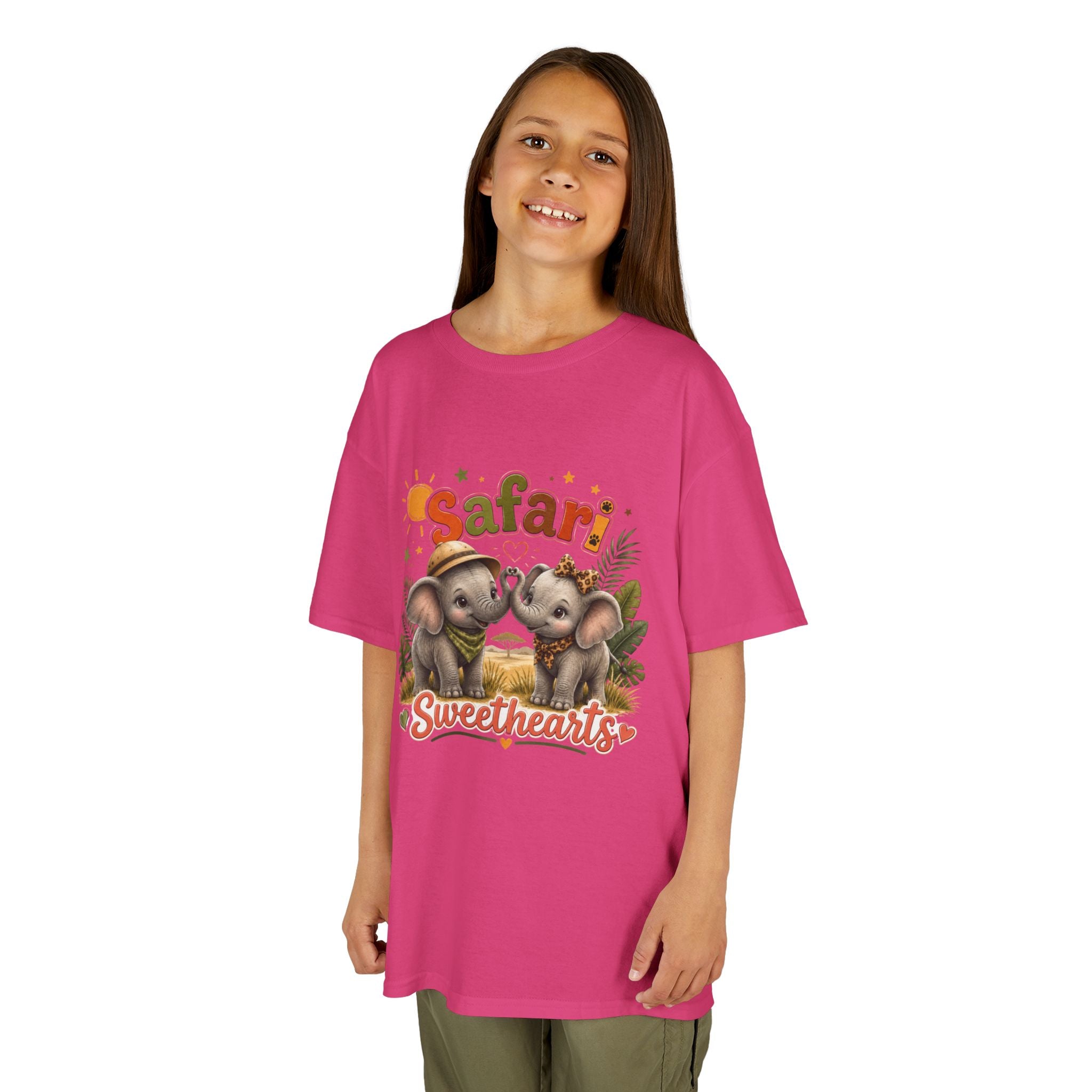 Kids Safari Sweethearts Tee — Cute Elephant Jungle Graphic T-Shirt