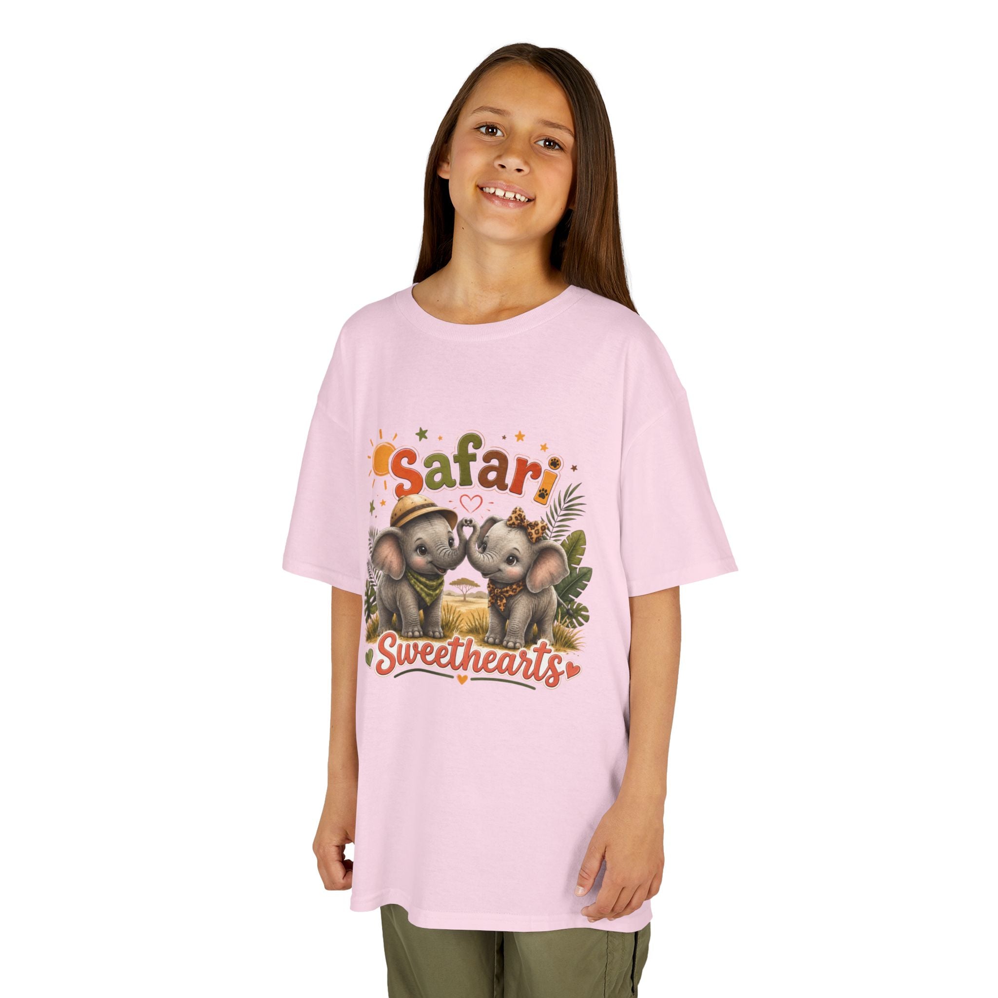 Kids Safari Sweethearts Tee — Cute Elephant Jungle Graphic T-Shirt