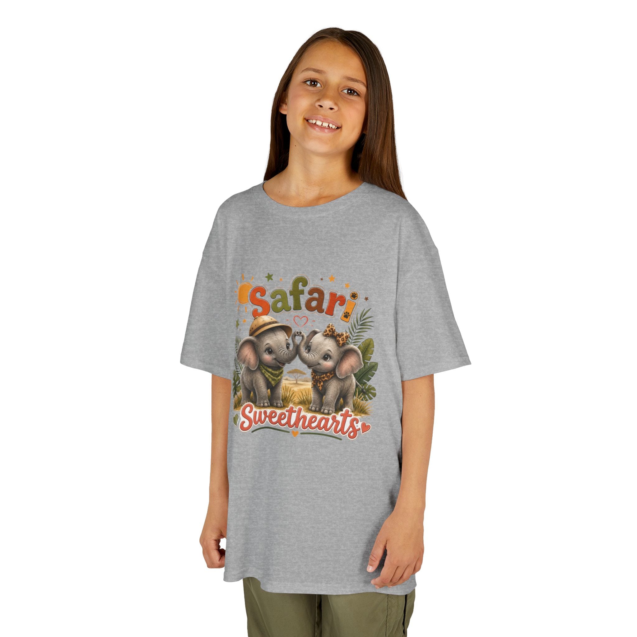 Kids Safari Sweethearts Tee — Cute Elephant Jungle Graphic T-Shirt