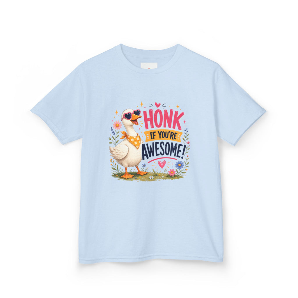 Kids Tee — "Honk If You're Awesome!" Cute Goose Graphic Shirt
