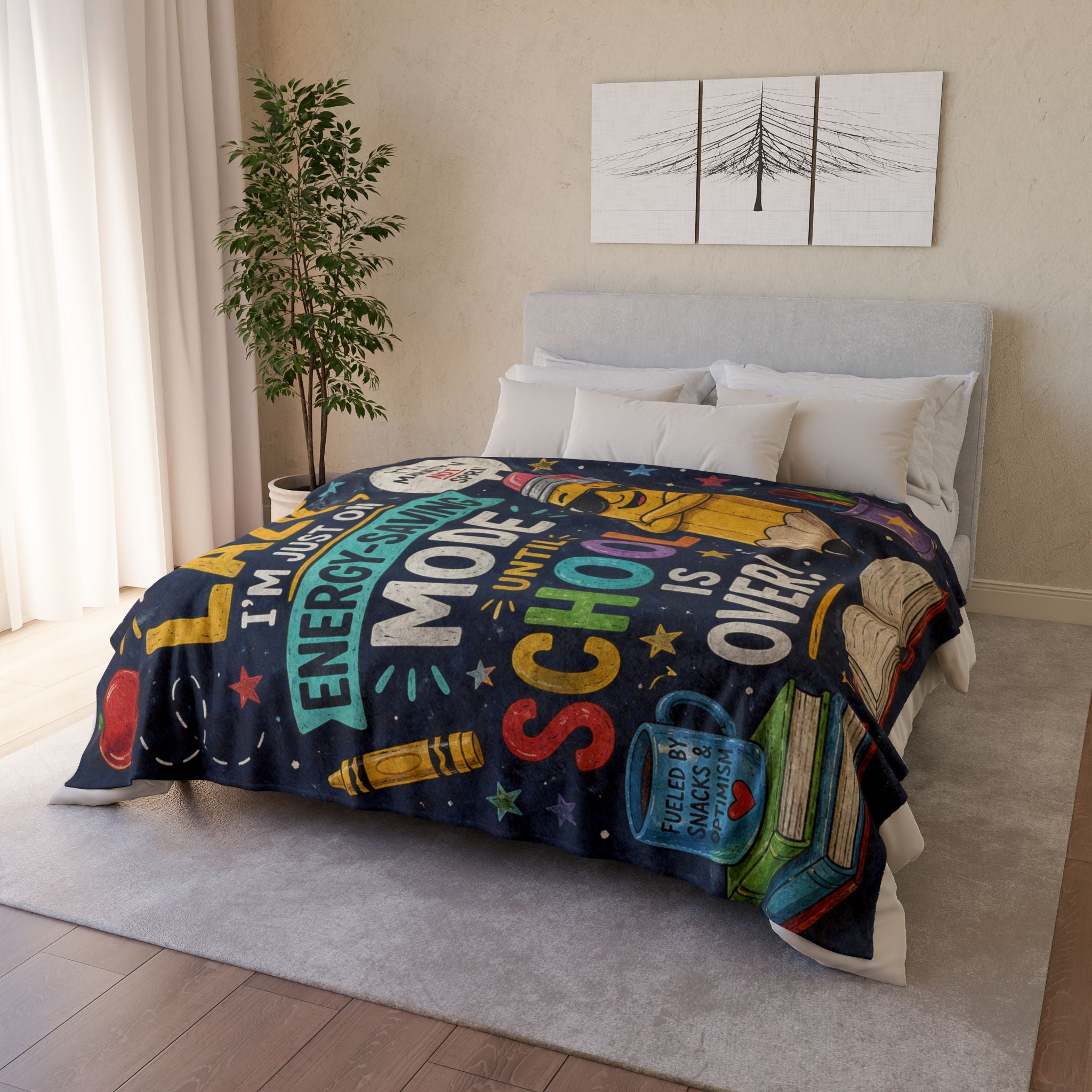 Funny School Pencil Quote Blanket | I'm Not Lazy Energy-Saving Mode
