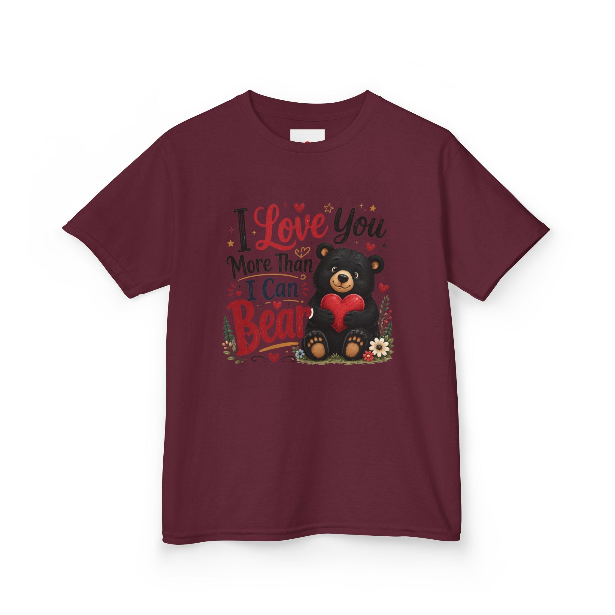 Kids T-Shirt - "I Love You More Than I Can Bear" Cute Bear Valentine Tee